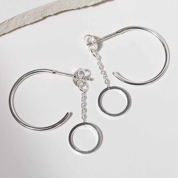 Sterling Silver Multi Circle Hoop Earrings, 3 of 5