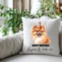 Personalised Pomeranian Birthday Congratulations Party Cushion, thumbnail 1 of 2