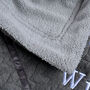Personalised Grey Cable Blanket With Monogram, thumbnail 3 of 7