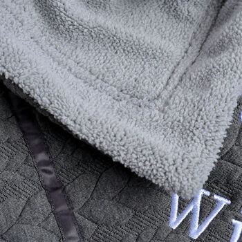 Personalised Grey Cable Blanket With Monogram, 3 of 7