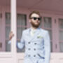 Mens Mint Green Gingham Print Cotton Pocket Square, thumbnail 5 of 12