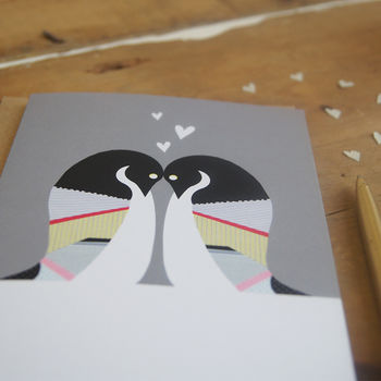 Penguins In Love Greetings Card, 2 of 4
