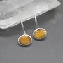 Tigers Eye Silver Drop Earrings, thumbnail 1 of 8