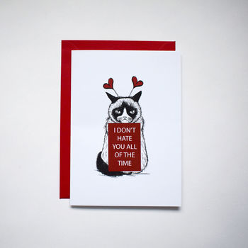 Funny Angry Cat Valentines Card, 2 of 2