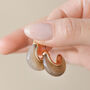 Medium Organic Resin Hoop Earrings In Gold Plating, thumbnail 1 of 9