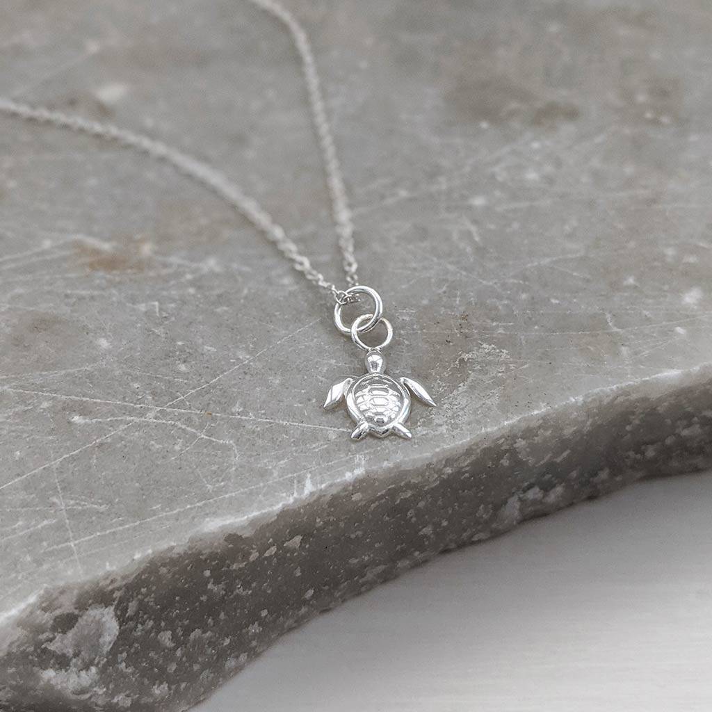 Sterling Silver Turtle Necklace By Macaroon Jewellery