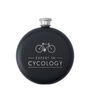 Dapper Chap 'Expert In Cycology' Black 6oz Hip Flask, thumbnail 2 of 4