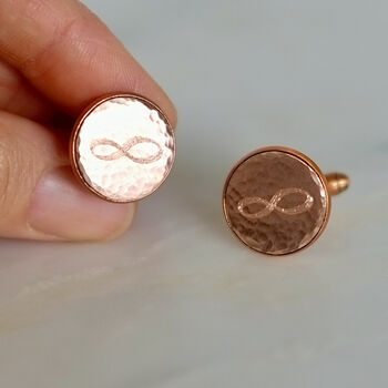 Secret Message Bronze And Copper Infinity Cufflinks, 2 of 12