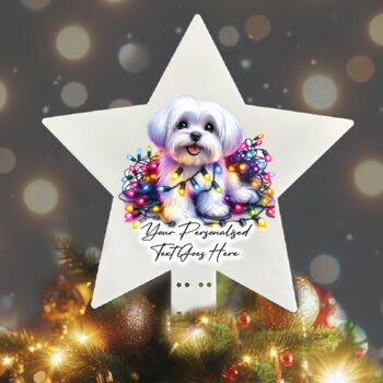 Personalised Maltese In Christmas Lights, 8 of 10