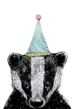 Giclée Fine Art 'Party Badger' Print, 2 of 4