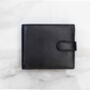 Men's Personalised Black Leather Wallet Trifold Rfid, thumbnail 6 of 11