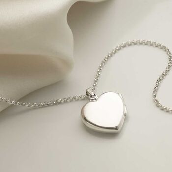 Sterling Silver Heart Locket Necklace, 2 of 6