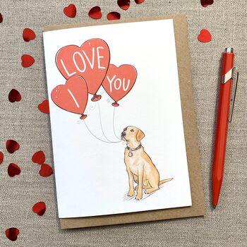 Personalised Labrador I Love You Valentine's Card, 2 of 4
