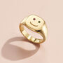 Happy Face Birthstone Signet Ring, thumbnail 2 of 7