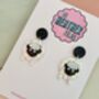 Sheep Glitter Resin Earrings / Gift For Animal Lover / Farmyard Jewellery / Fun Accessories, thumbnail 2 of 5