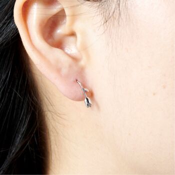 Sterling Silver 925 Tulip Hook Earrings, 2 of 6