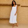 Women's Victorian Style White Sleeveless Cotton Nicole Nightdress Pintuck And Broderie Anglaise Nightgown, thumbnail 7 of 8