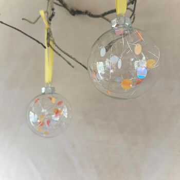 Citrus Baubles Set Of Six Yellow And Orange Baubles Bright Christmas Decor, 2 of 7