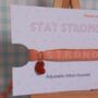 Stay Strong Wristband Ribbon Bracelet, thumbnail 5 of 6