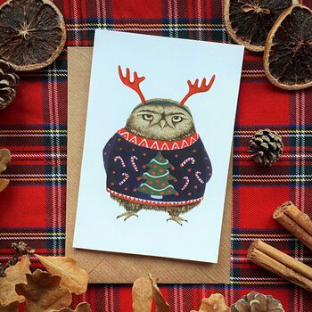 Grumpy Owl Christmas Cards, 8 of 8