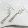 Prehnite Textured Sterling Silver Drop Earrings, thumbnail 3 of 7