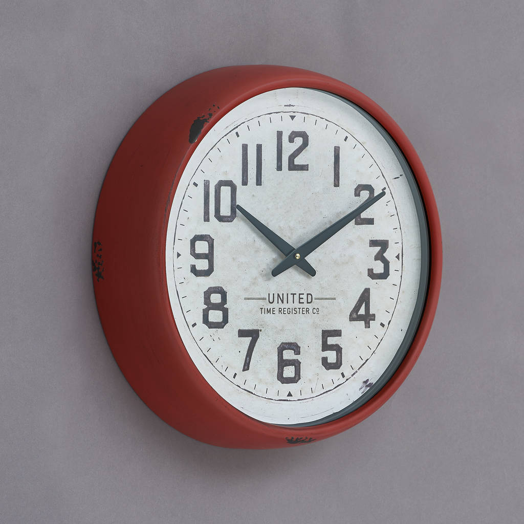 Red Grosvenor Wall Clock By horsfall & wright