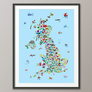 Animal Map Great Britain Childrens Print, 5 of 7