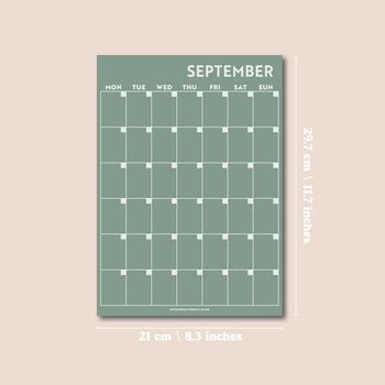 A4 Monthly Undated Wall Planner | 12 Pages | Surf, 9 of 10