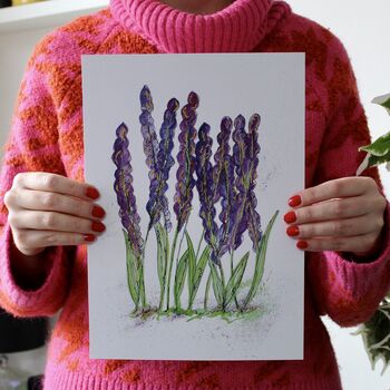 Lavender Watercolour A4 Art Print, 4 of 6