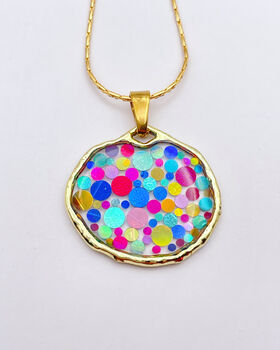 Statement Disco Necklace With Colourful Glitter, 10 of 12