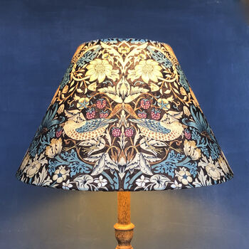 William Morris Cone Lampshade In Teal And Brown, 3 of 4