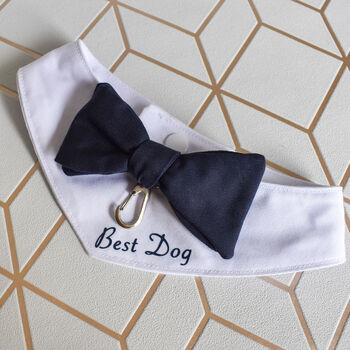 Personalised Bow Tie Dog Wedding Bandana, 9 of 10