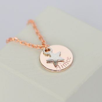 Personalised Name Disc Star Necklace, 4 of 6