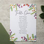 Wildflower Floral Wedding Or Party Table Plan Cards, thumbnail 4 of 7