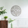 Circular Metal Tree Silhouette Wall Art Sculpture For Living Room, thumbnail 6 of 11