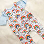 Organic Rainbow Baby And Toddler Dungarees, thumbnail 3 of 5