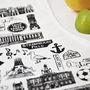 Liverpool Illustrated Black And White Apron, thumbnail 2 of 9