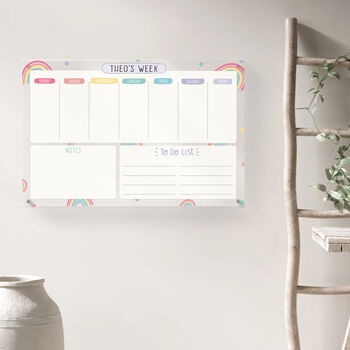 Personalised Rainbow Kids Weekly Planner, 2 of 8