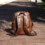Genuine Leather Backpack In Russet Brown, thumbnail 5 of 12