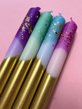 Multi Coloured And Gold Glitter Christmas Candles 'Glitter Mix', 2 of 2