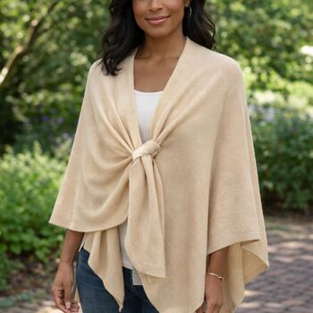 Soft Knit Wool Blend Pull Through Poncho, 3 of 8