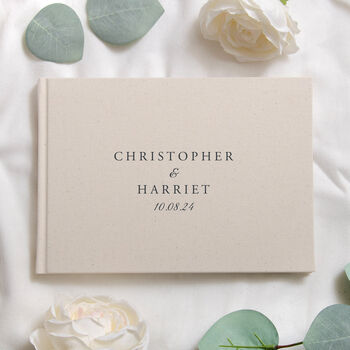 Personalised Alternative Wedding Linen Guest Book, 2 of 8