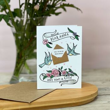 Will You Be My Bridesmaid Card With A Mini Letter, 3 of 5