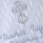 Personalised Christening Blanket With Pom Poms, thumbnail 6 of 9