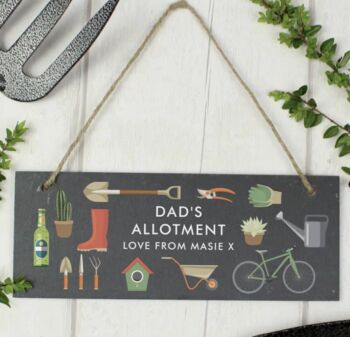 Personalised Garden Hanging Slate Sign Gift, 2 of 4