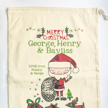 Personalised Father Christmas Sack, 7 of 7