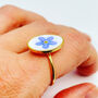 Real Forget Me Not Ring Adjustable Hand Made Oval, thumbnail 4 of 10