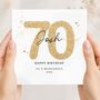 Gold Glitter 18th Birthday Card, Any Age Birthday Card For Him Or Her, thumbnail 2 of 4