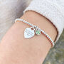 Clasp Bracelet Handwriting Mini Heart Birthstone, thumbnail 1 of 9