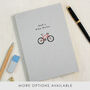 Personalised Red Bike A5 Cloth Bound Notebook, thumbnail 1 of 7